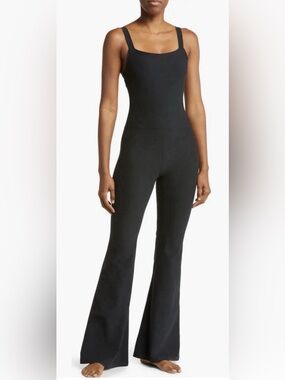 Beyond Yoga Hit The Scene Space Dye Flare Jumpsuit In Charcoal XS Athleisure